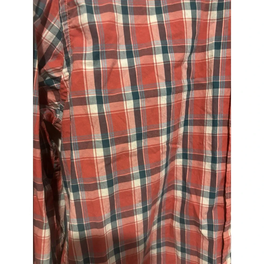 J Crew Oxford Button Up Shirt‎ Large Flex Washed Plaid Long Sleeve Dress Casual